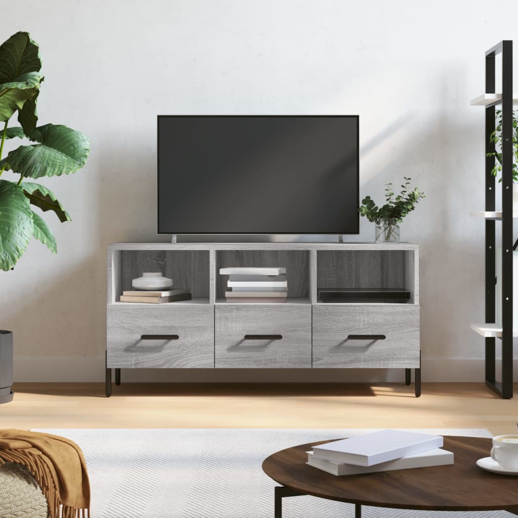 Vetonek Mueble de TV madera de ingeniería gris Sonoma 102x36x50 cm