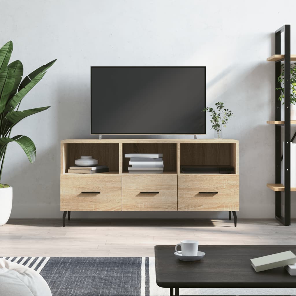 Vetonek Mueble de TV madera de ingeniería roble Sonoma 102x36x50 cm