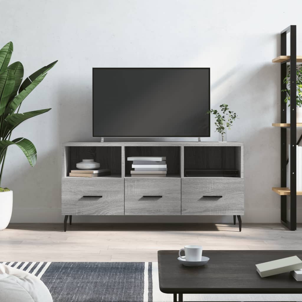 Vetonek Mueble de TV madera de ingeniería gris Sonoma 102x36x50 cm