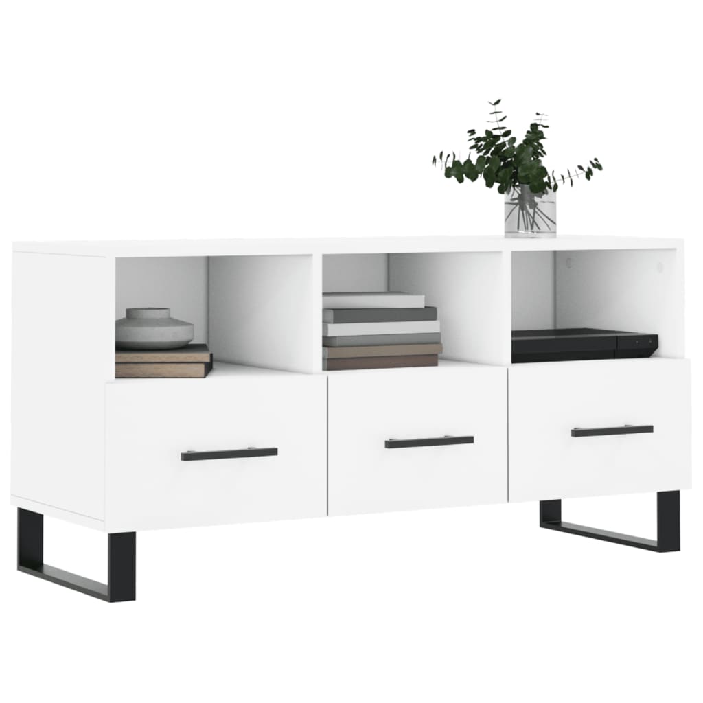 TV furniture white engineering wood 102x36x50 cm