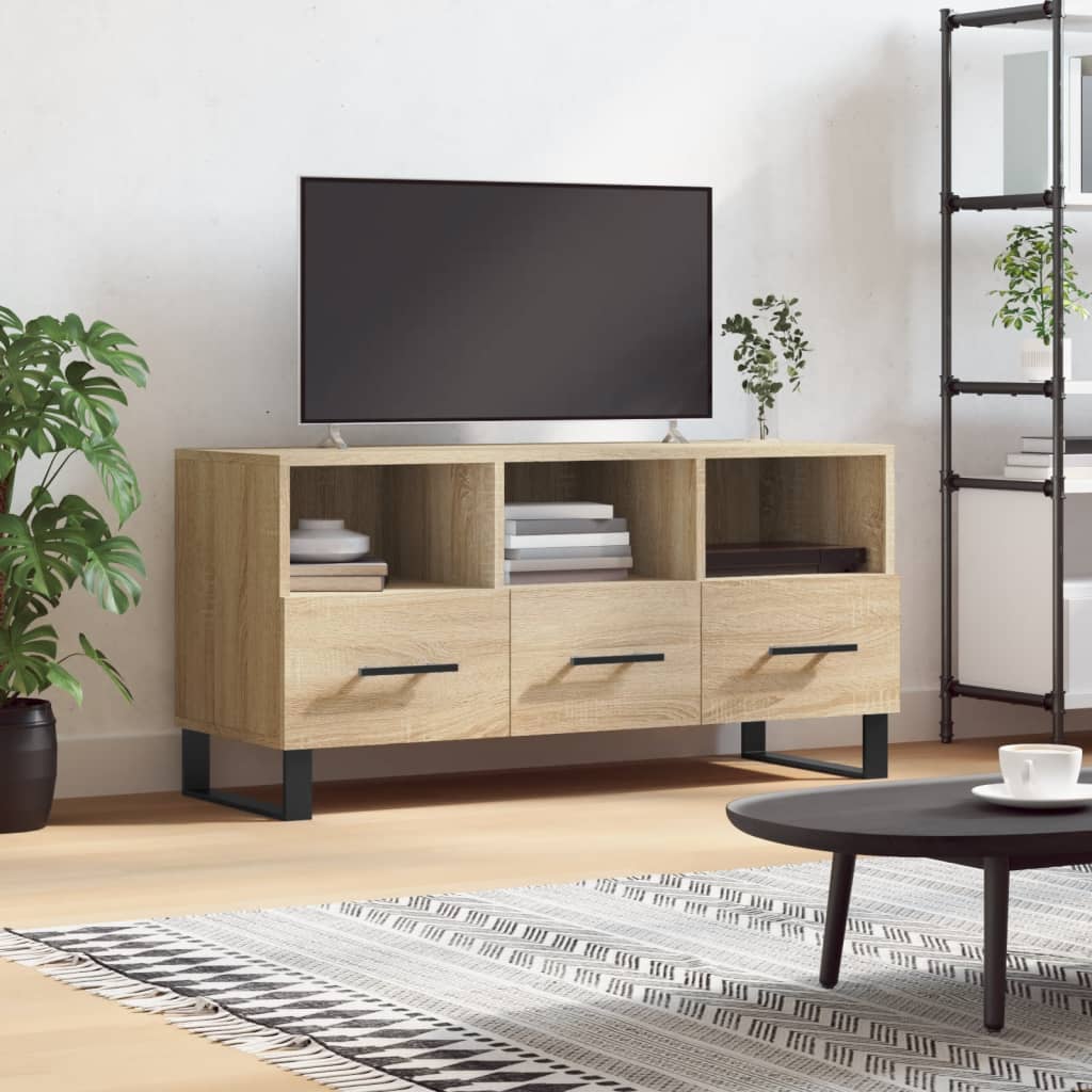 Vetonek Mueble de TV madera de ingeniería roble Sonoma 102x36x50 cm