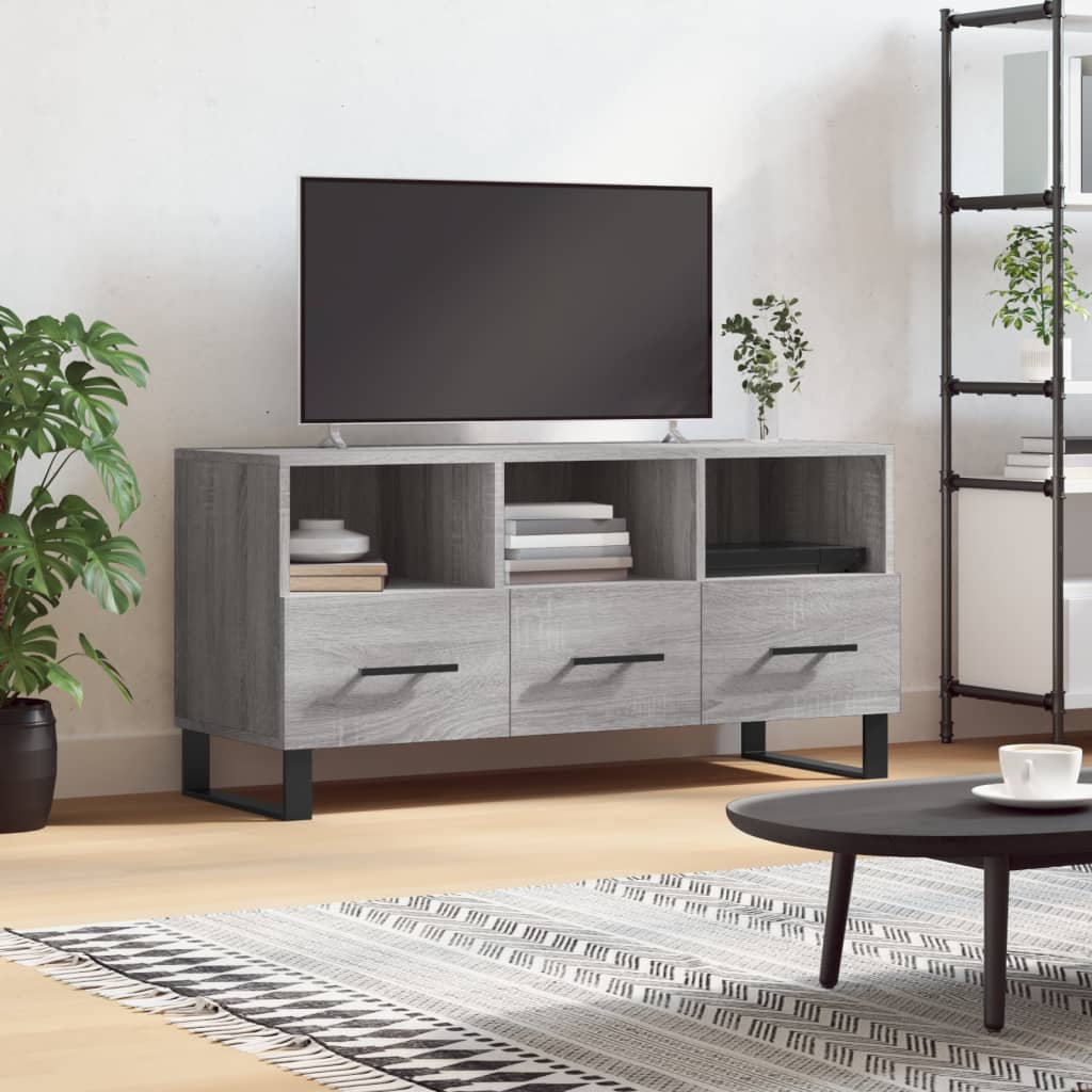 Vetonek Mueble de TV madera de ingeniería gris Sonoma 102x36x50 cm