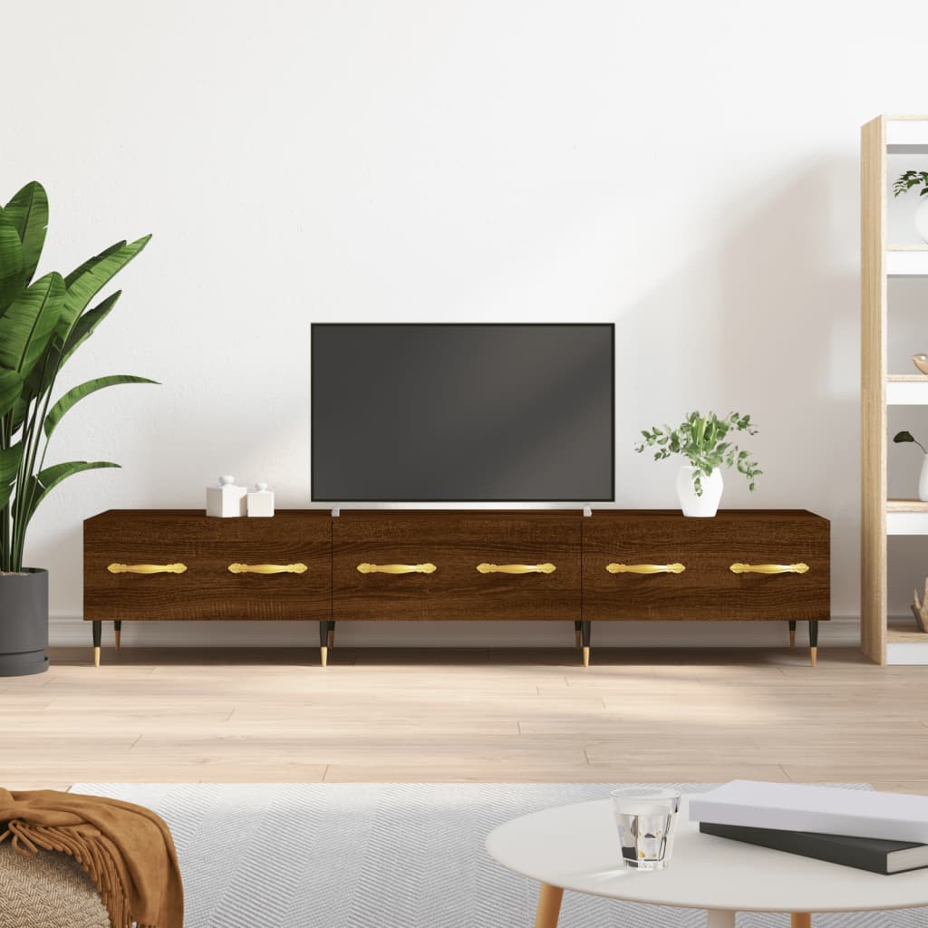 Vetonek Mueble de TV madera de ingeniería roble marrón 150x36x30 cm