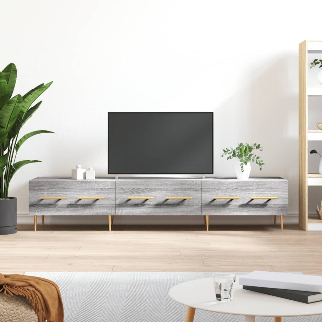 Vetonek Mueble de TV madera de ingeniería gris Sonoma 150x36x30 cm