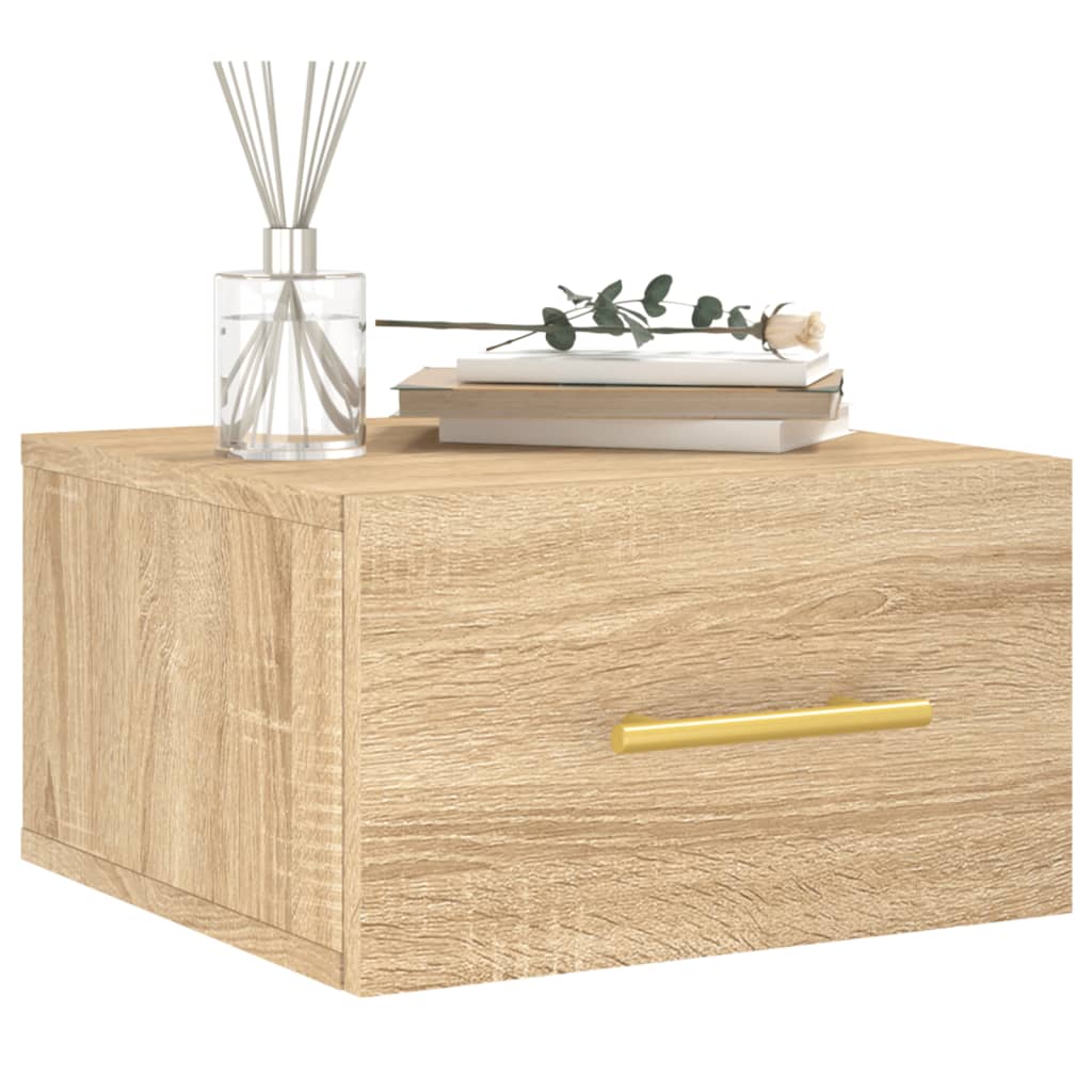 Tables de nuit murales 2 UDS Color Oak Sonoma 35x35x20 cm