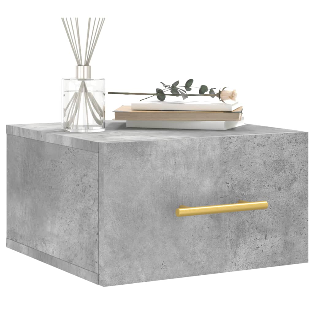 Wall night tables 2 UDs Gray Color Concrete 35x35x20 cm