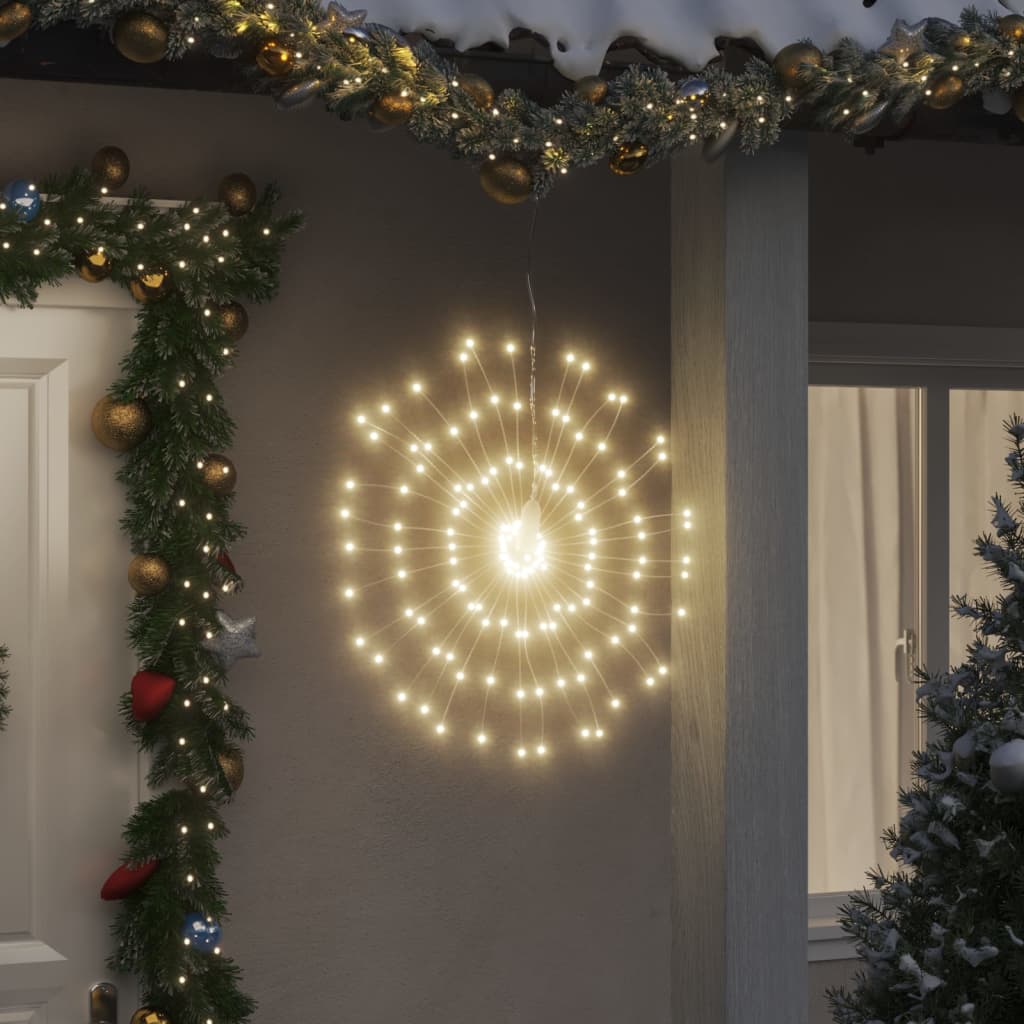 Vetonek Luces de Navidad de estrellas 2 uds 140 LED blanco cálido 17 cm