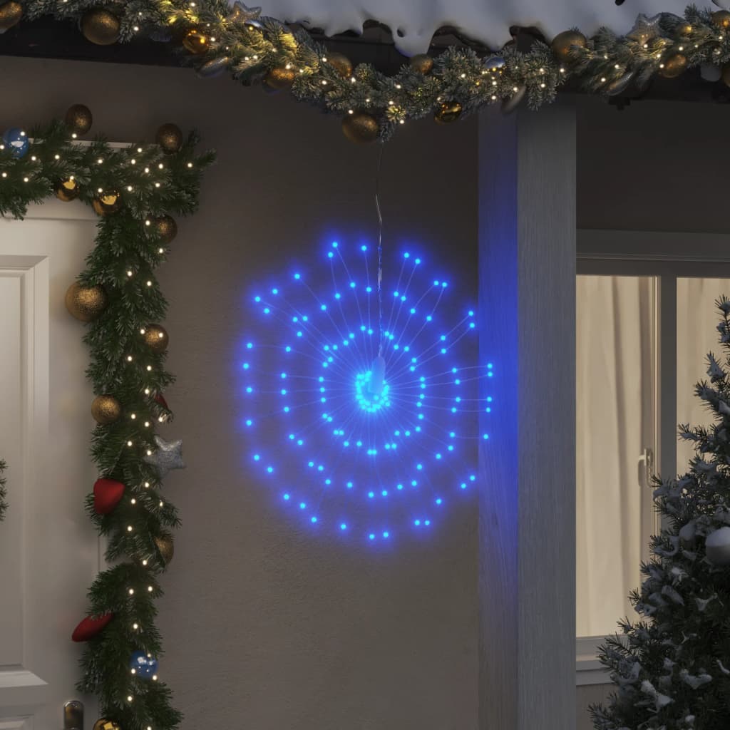 Luces de navidad de estrellas 8 uds 140 led azul 17 cm v1337 Vetonek
