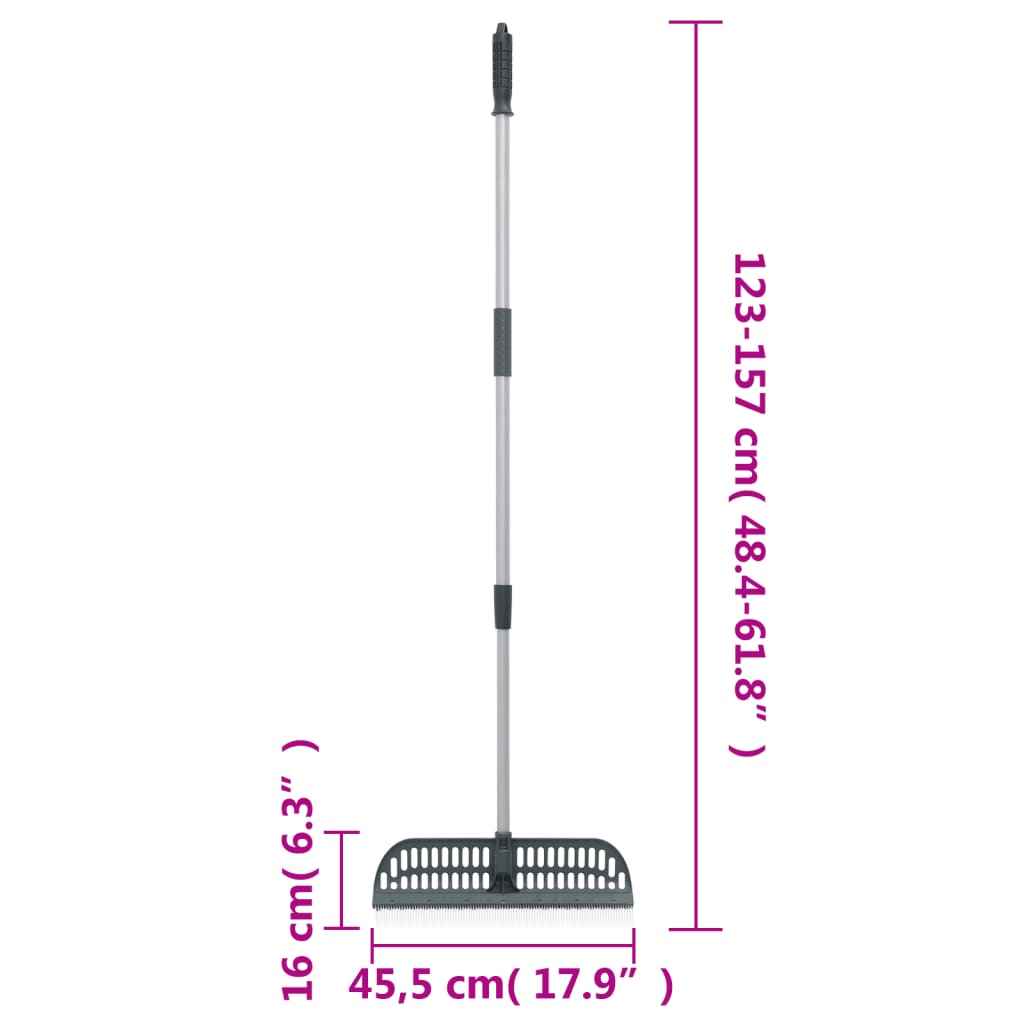 vidaXL Rastrillo para hojas 2 en 1 PP verde oscuro 157 cm vidaXL