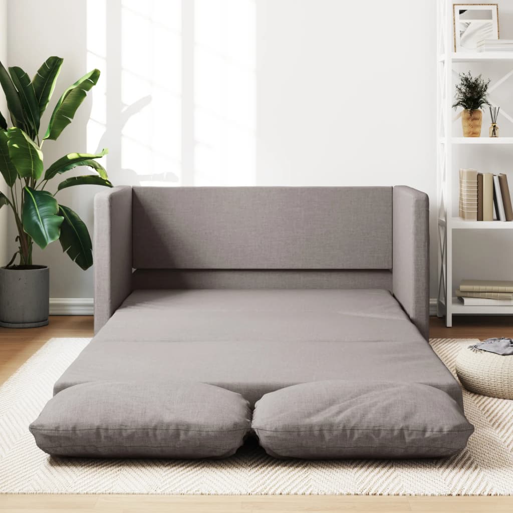 Vetonek Sofá cama de suelo 2 en 1 tela gris Taupe 112x174x55 cm