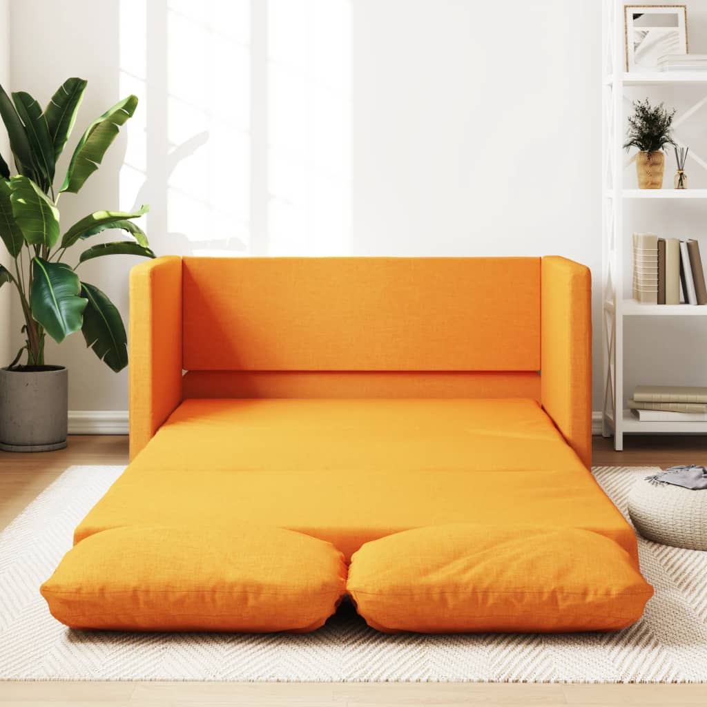 Vetonek Sofá cama de suelo 2 en 1 tela amarillo oscuro 112x174x55 cm