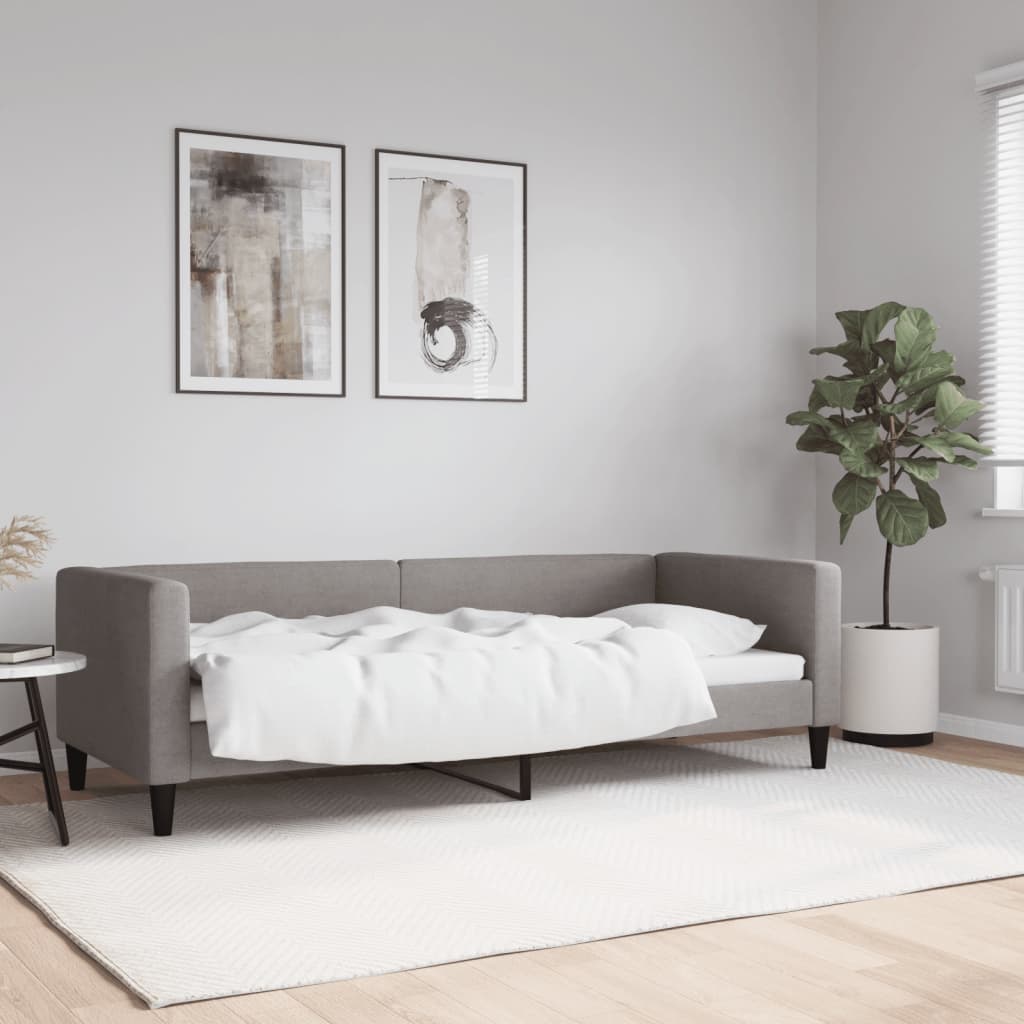 Vetonek Sofá cama sin colchón tela gris taupe 80x200 cm