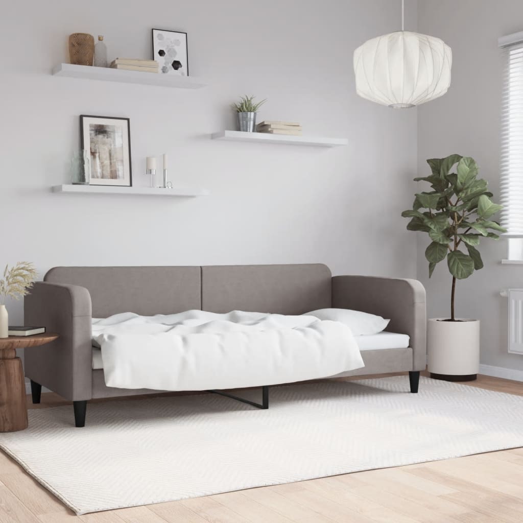 Vetonek Sofá cama sin colchón tela gris taupe 80x200 cm