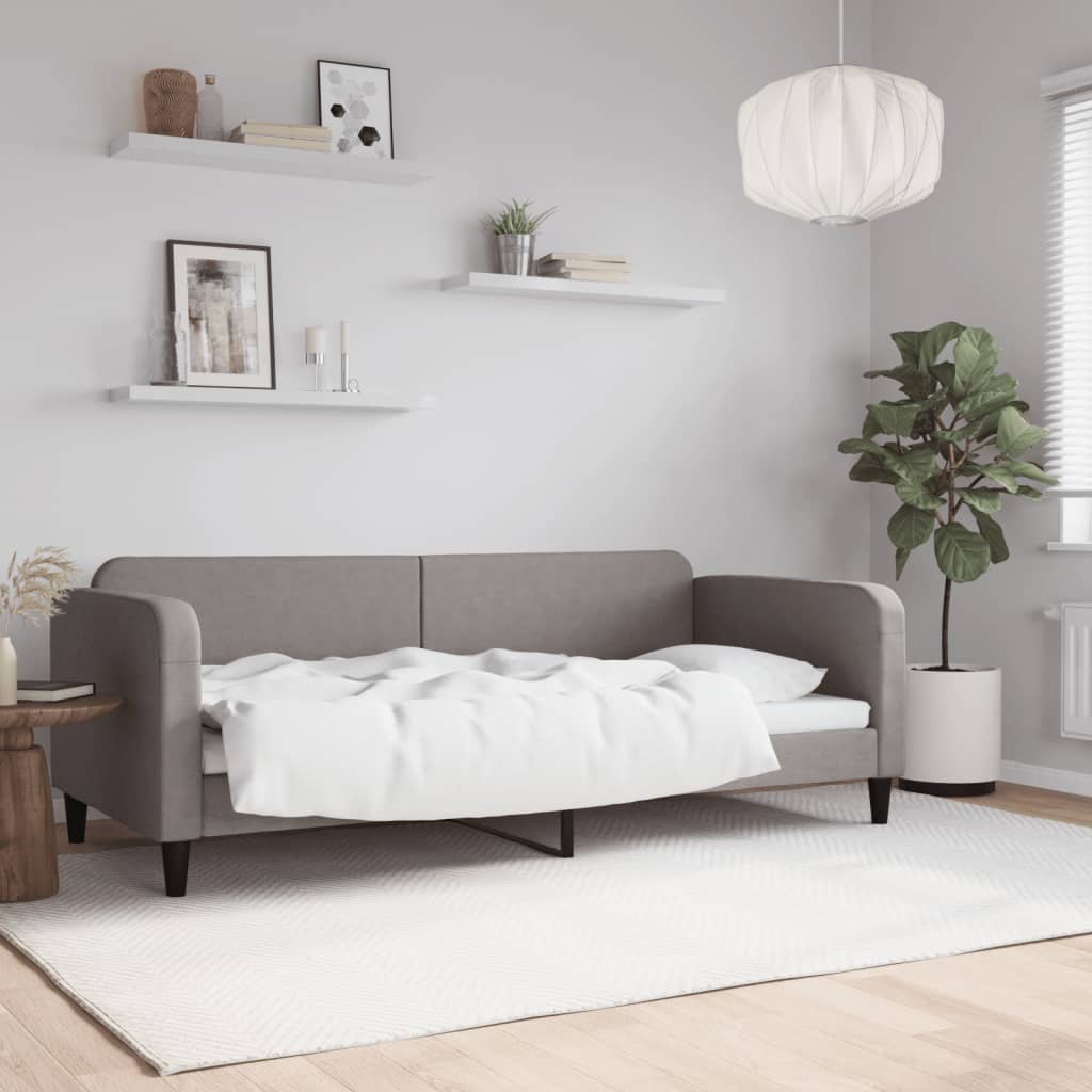 Vetonek Sofá cama sin colchón tela taupe 90x200 cm