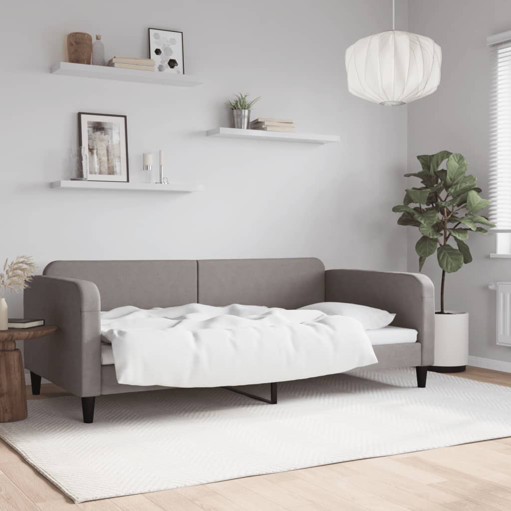 Vetonek Sofá cama sin colchón tela gris taupe 100x200 cm