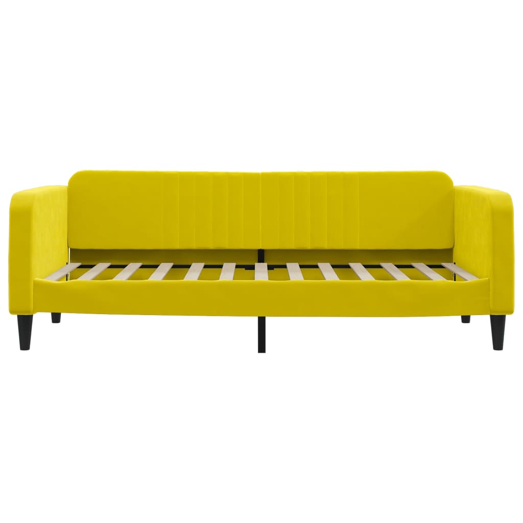 Sofá cama sin colchón terciopelo amarillo 90x200 cm vidaXL