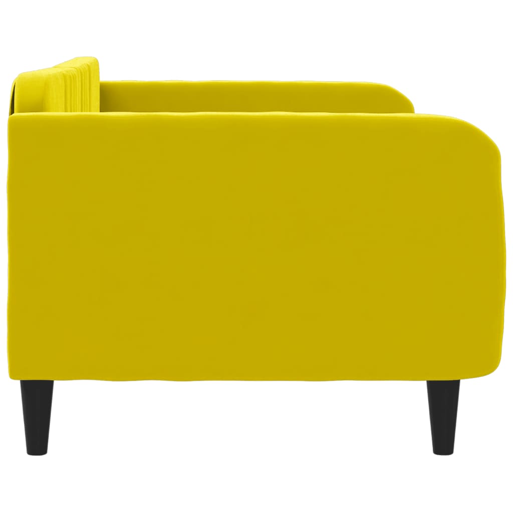 Sofá cama sin colchón terciopelo amarillo 90x200 cm vidaXL