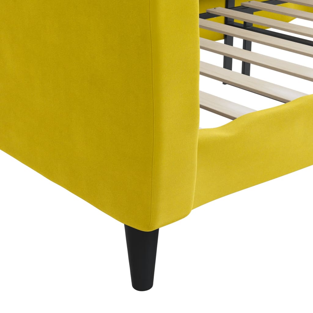 Sofá cama sin colchón terciopelo amarillo 90x200 cm vidaXL