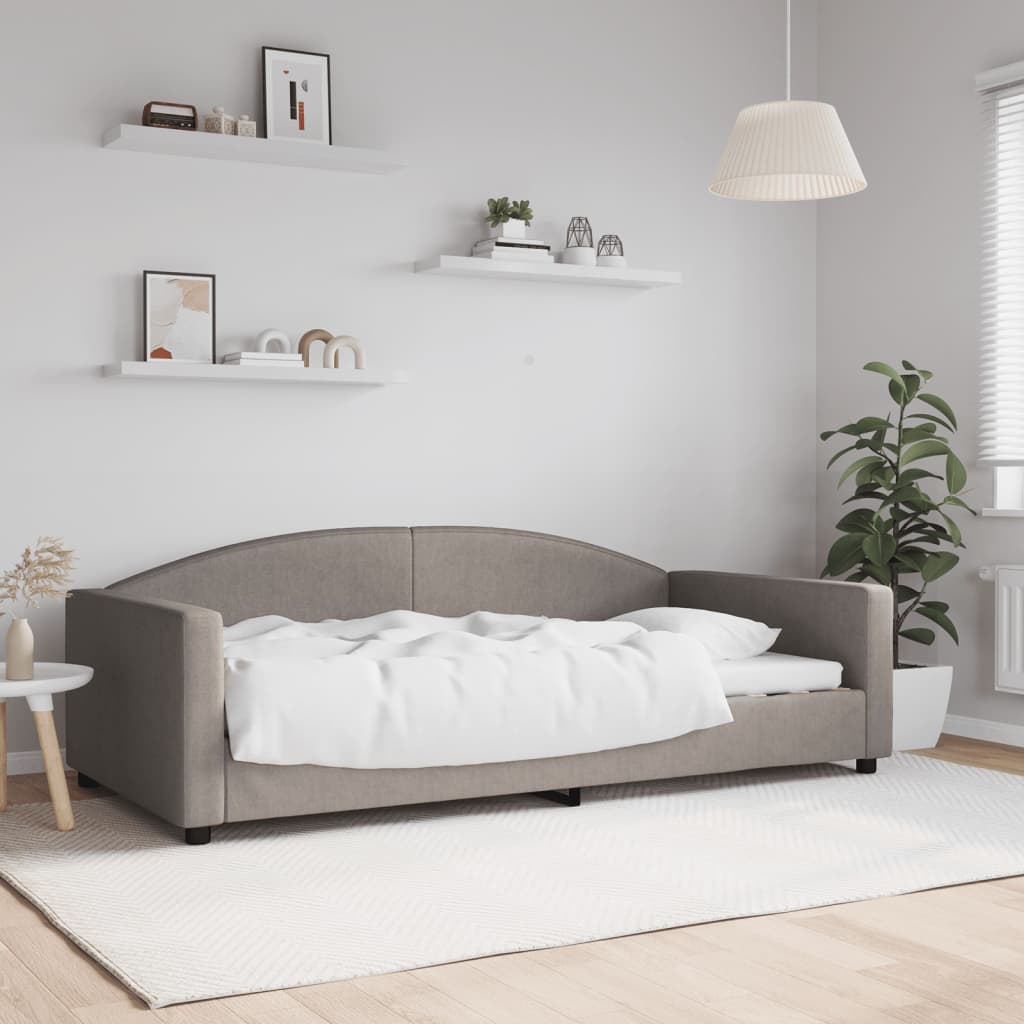 Vetonek Sofá cama sin colchón tela gris taupe 100x200 cm