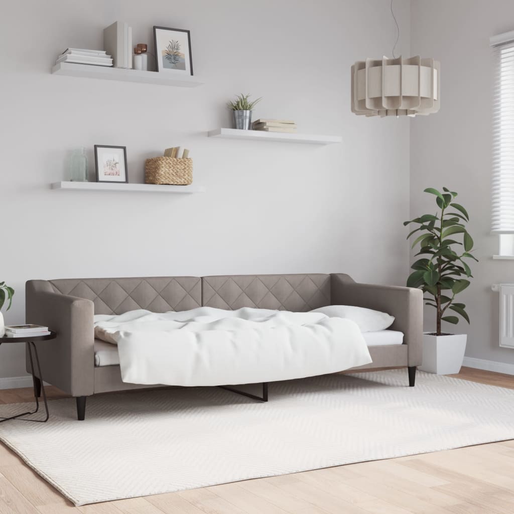 Vetonek Sofá cama sin colchón tela gris taupe 80x200 cm