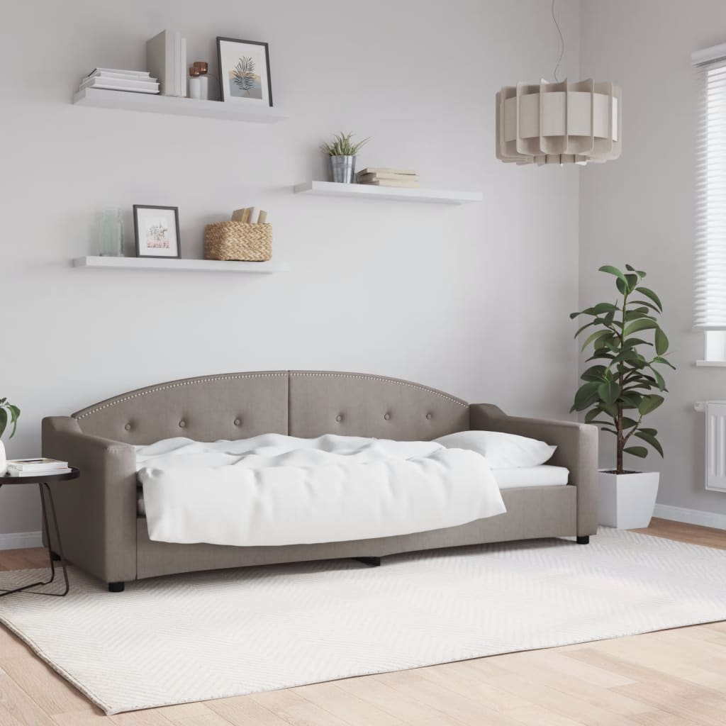 Vetonek Sofá cama sin colchón tela gris taupe 80x200 cm