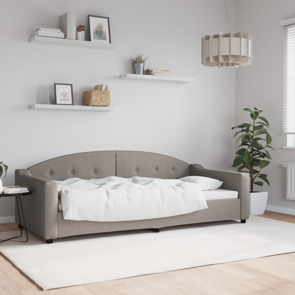 Vetonek Sofá cama sin colchón tela taupe 90x200 cm