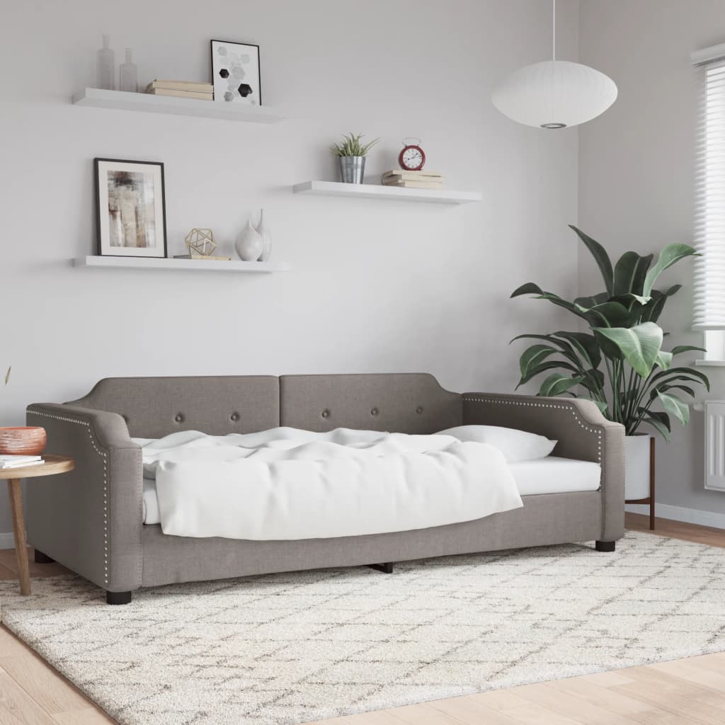 Vetonek Sofá cama sin colchón tela gris taupe 80x200 cm