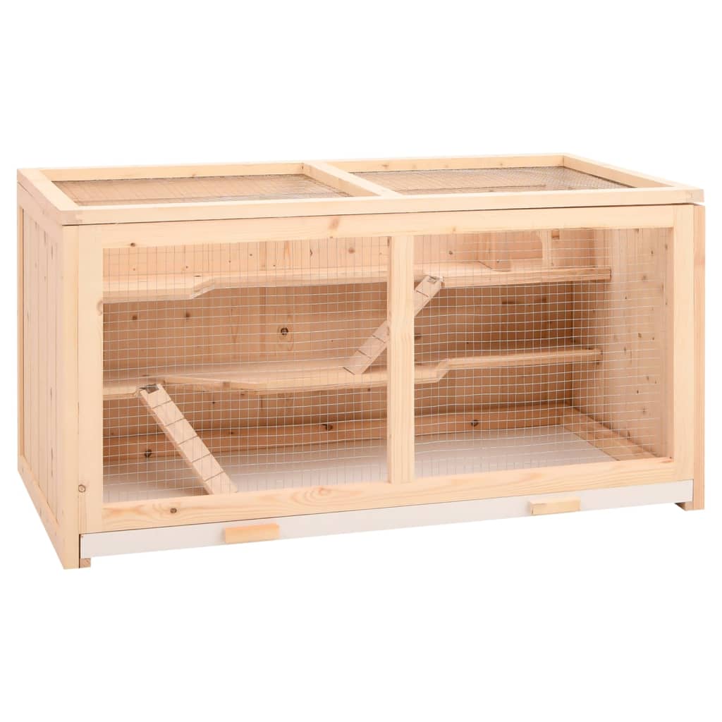 Vetonek Jaula para hámster madera maciza abeto 104x52x54 cm