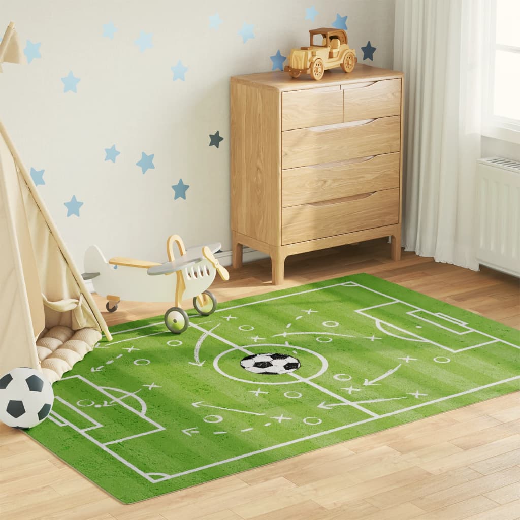 Vetonek Alfombra niños lavable antideslizante campo fútbol 160x230 cm