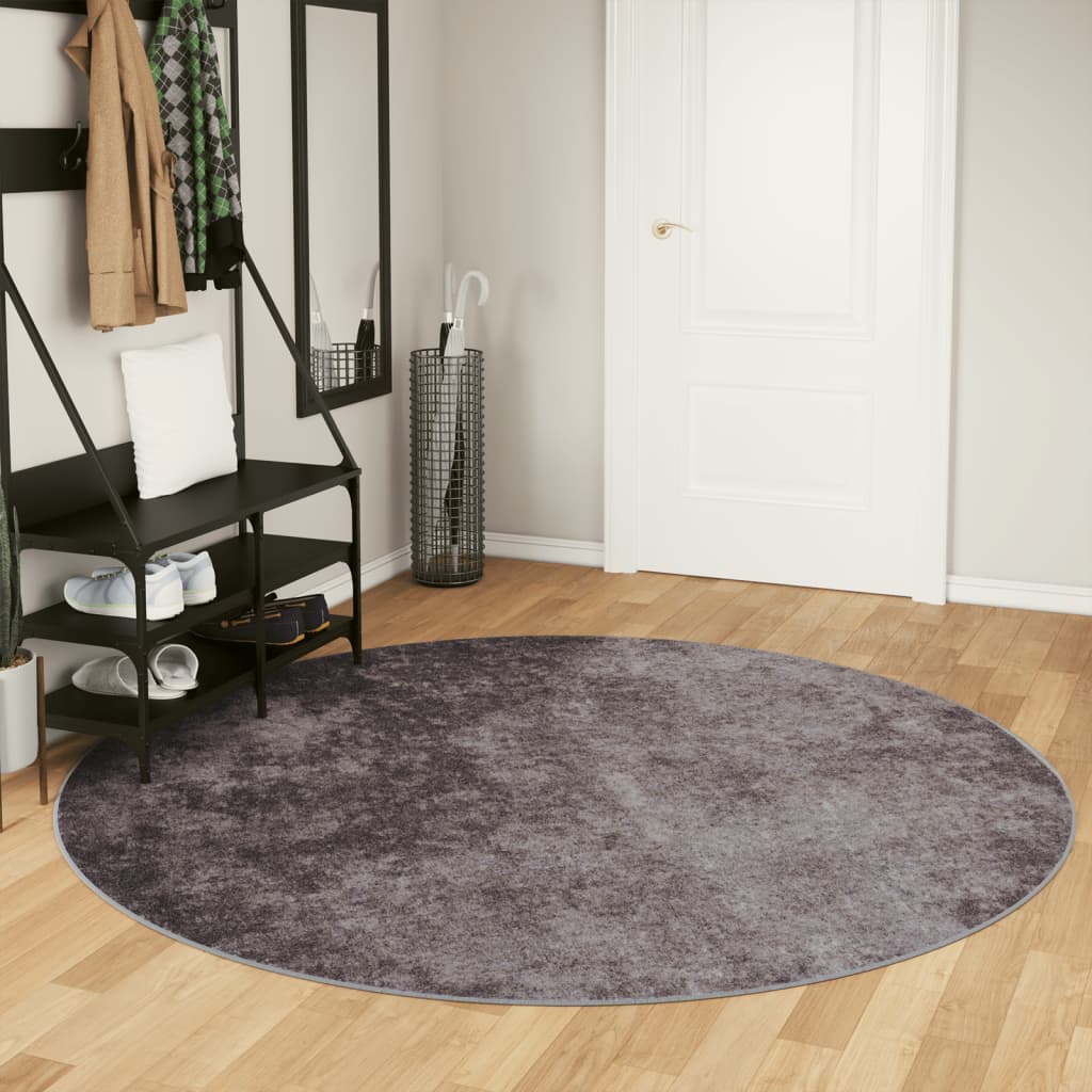 Vetonek Alfombra lavable antideslizante gris Ø 200 cm