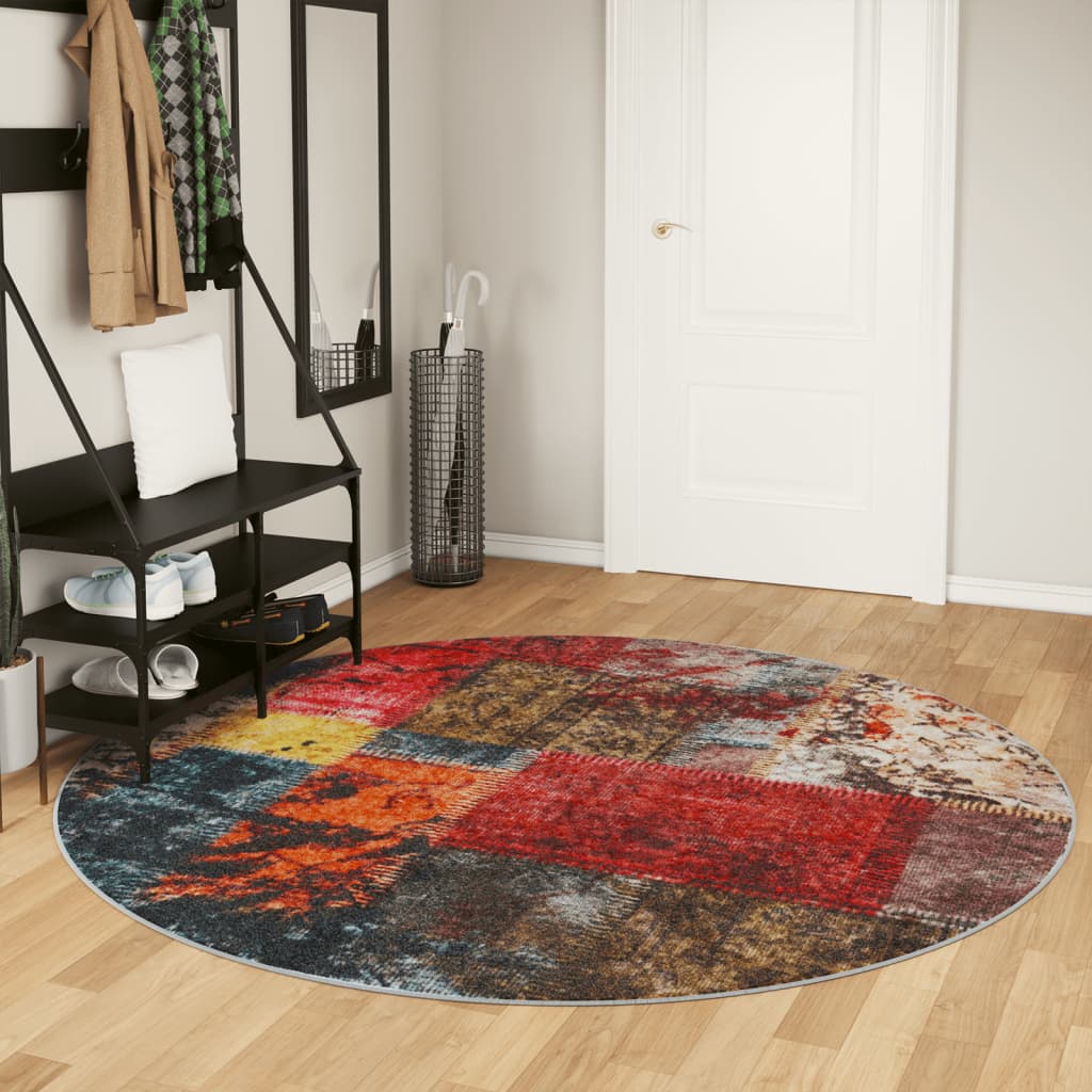 Vetonek Alfombra lavable antideslizante multicolor Ø 200 cm