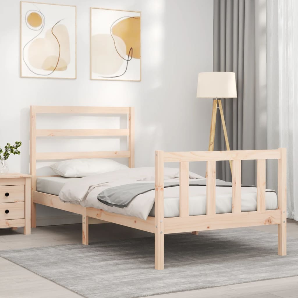 Estructura de cama sin colchón madera maciza de pino 90x190 cm vidaXL