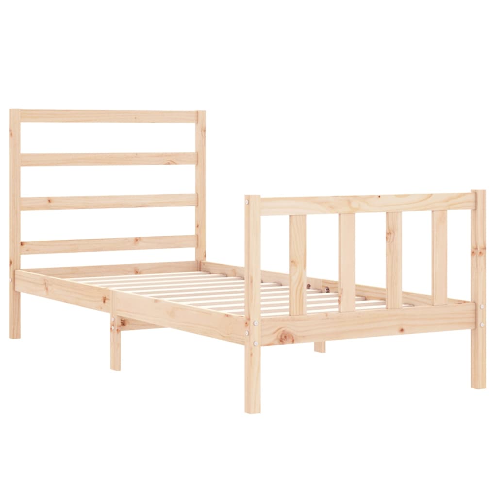 Estructura de cama sin colchón madera maciza de pino 90x190 cm vidaXL