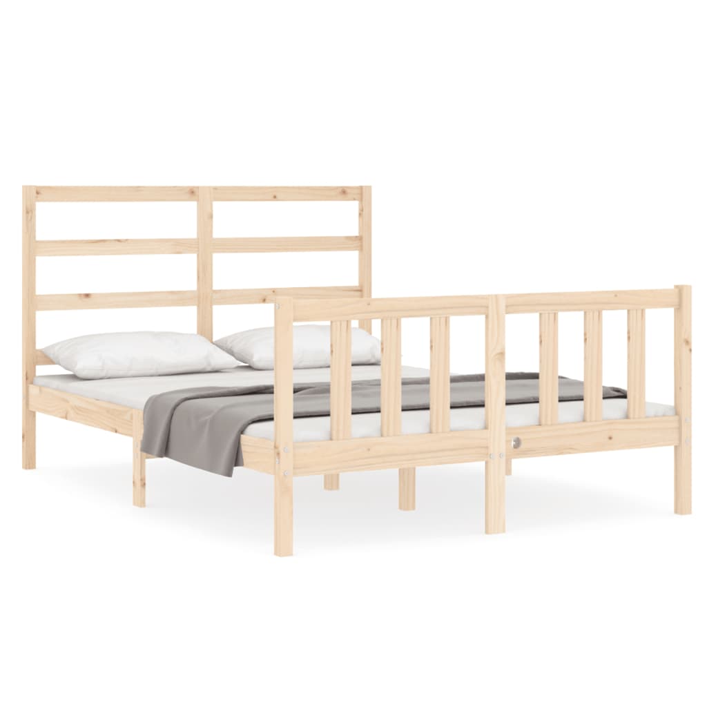 Estructura de cama sin colchón madera maciza de pino 140x190 cm vidaXL