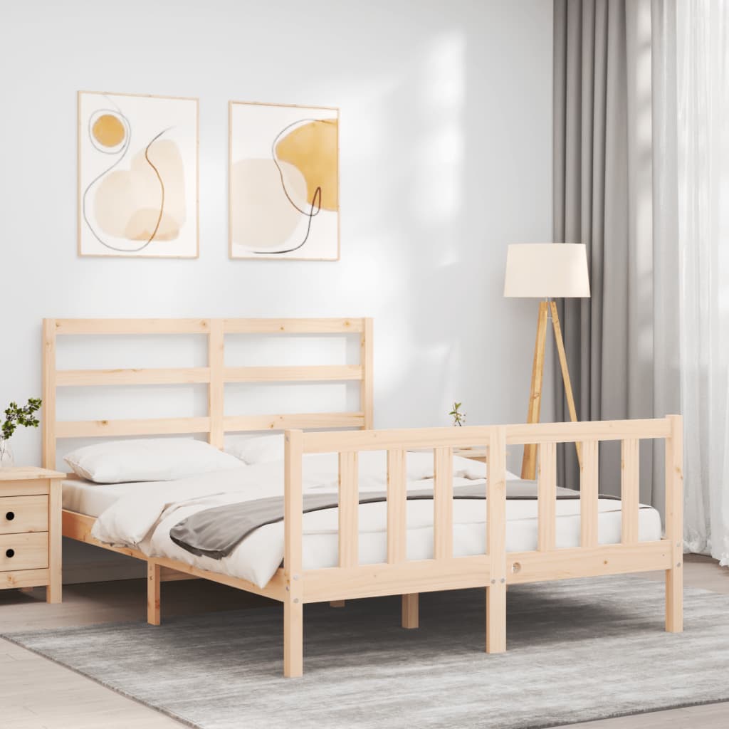 Estructura de cama sin colchón madera maciza de pino 140x190 cm vidaXL