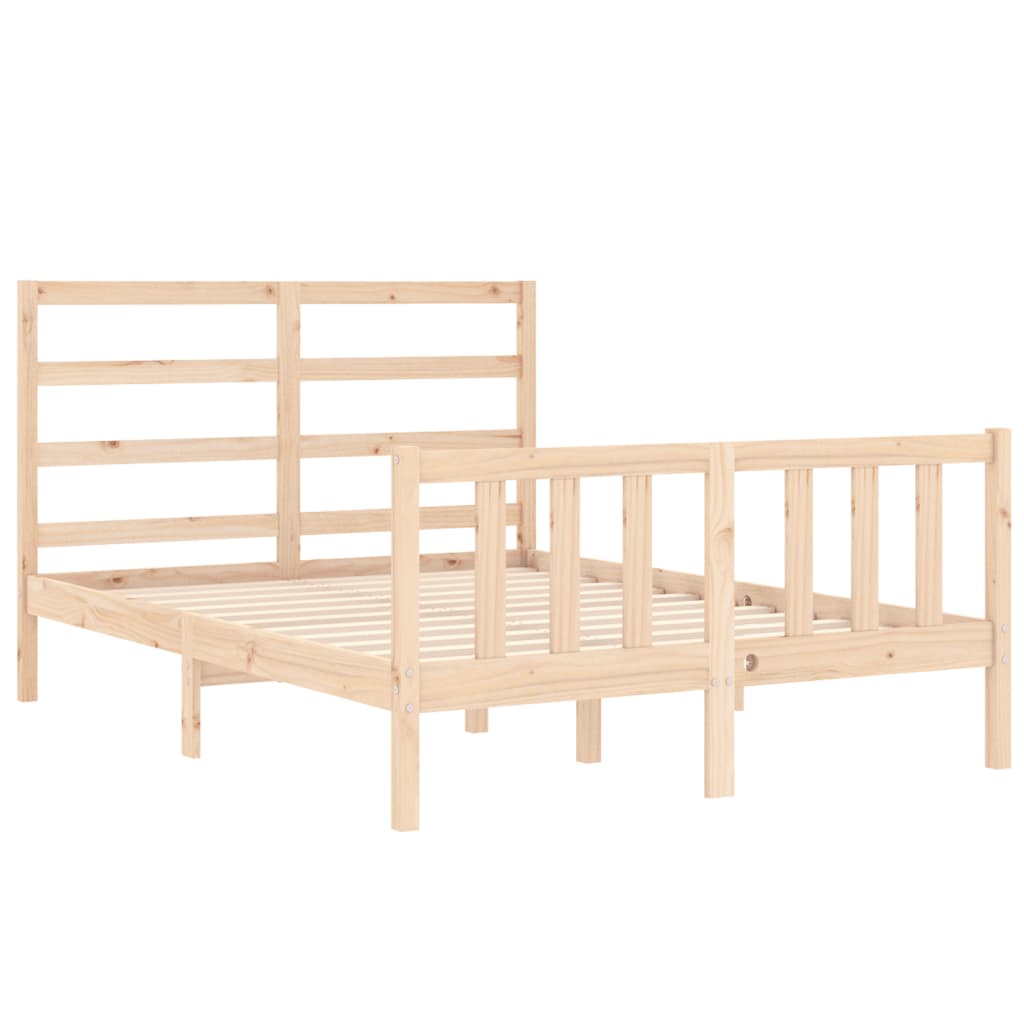 Estructura de cama sin colchón madera maciza de pino 140x190 cm vidaXL