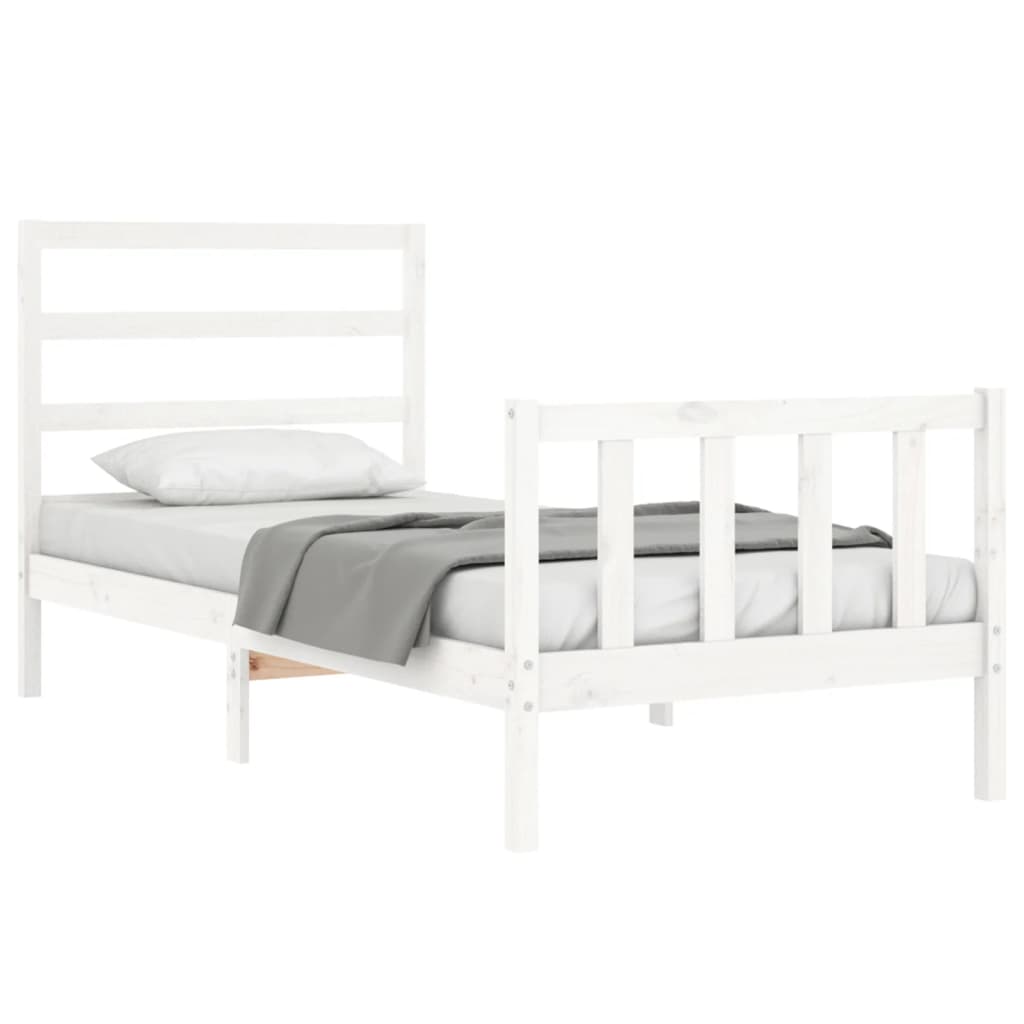 Estructura de cama sin colchón madera de pino blanca 90x200 cm vidaXL