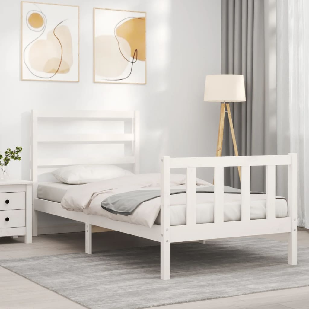 Estructura de cama sin colchón madera de pino blanca 90x200 cm vidaXL