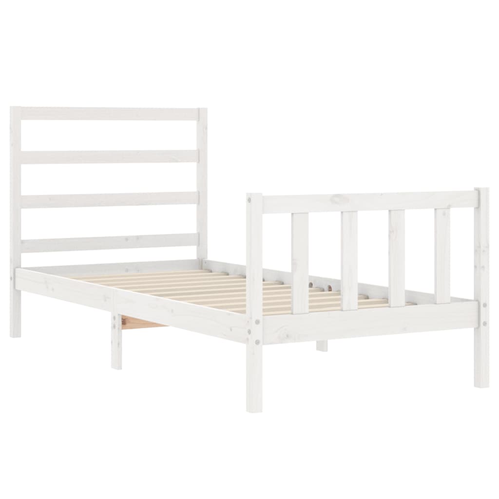 Estructura de cama sin colchón madera de pino blanca 90x200 cm vidaXL