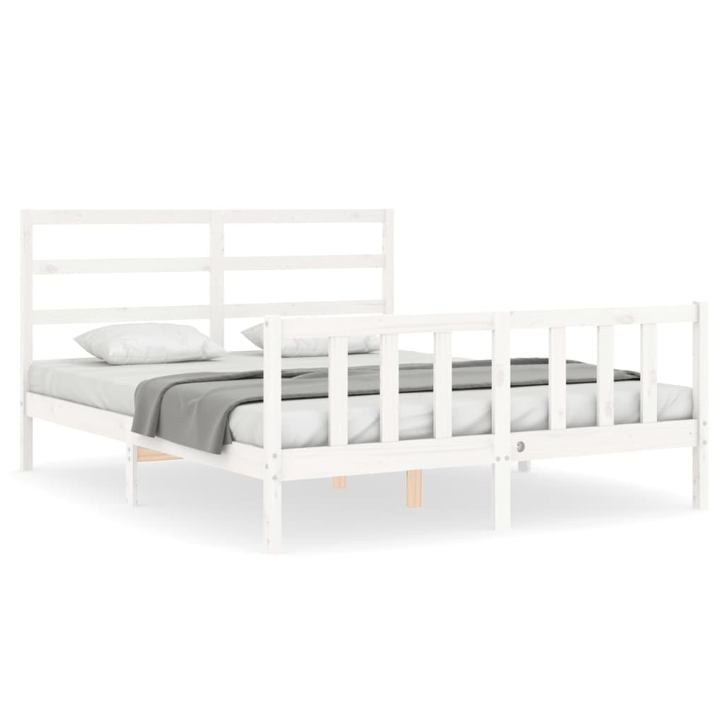 Estructura de cama sin colchón madera maciza de pino 160x200 cm vidaXL