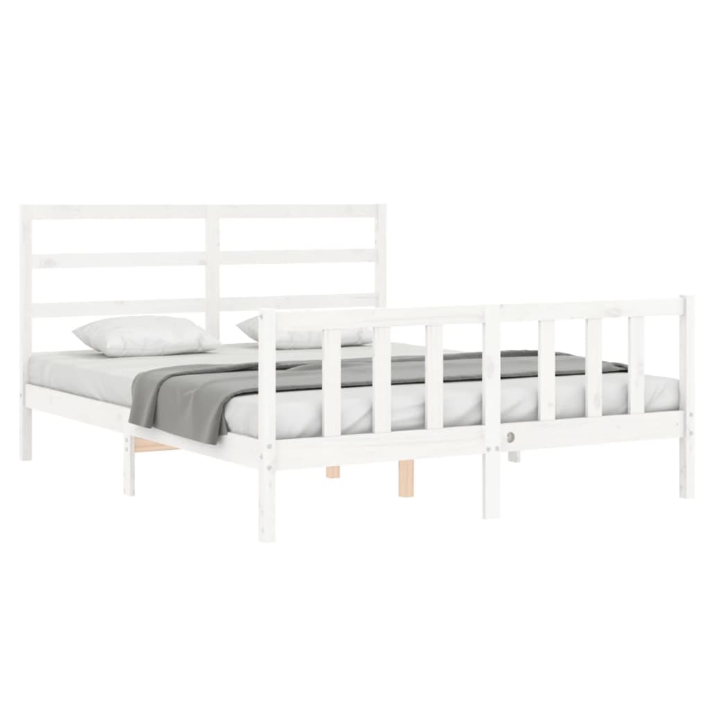 Estructura de cama sin colchón madera maciza de pino 160x200 cm vidaXL