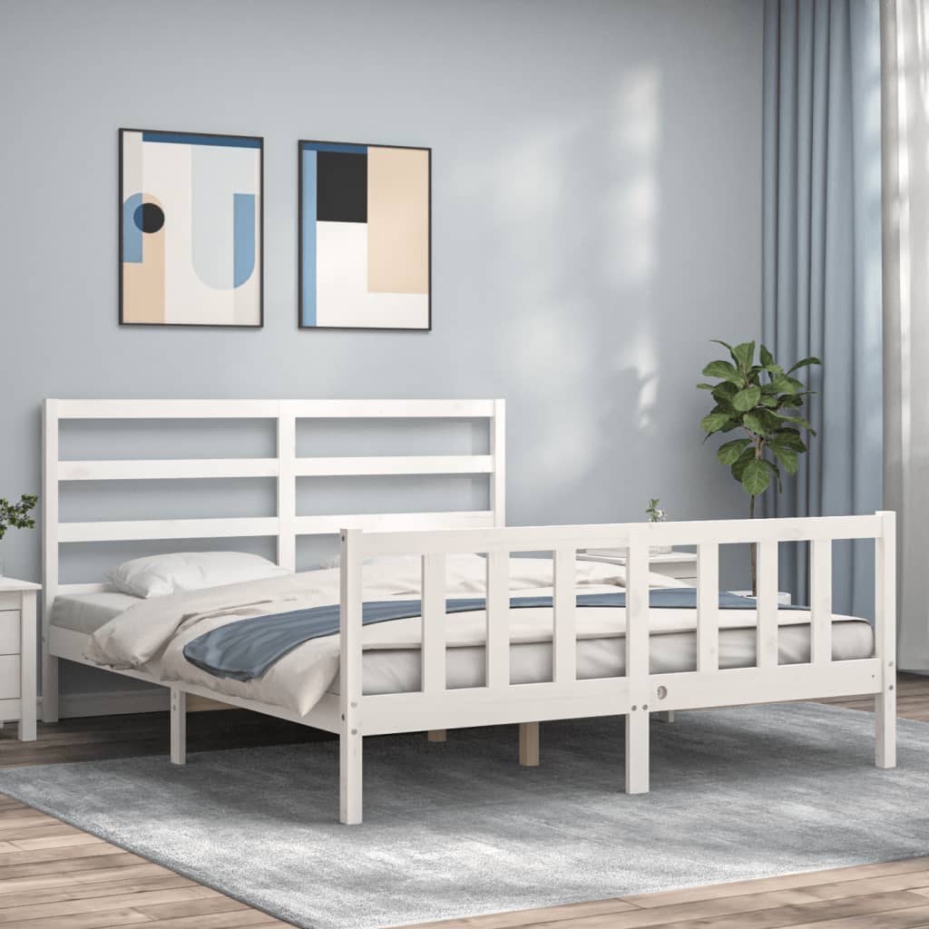 Vetonek Estructura de cama sin colchón madera maciza de pino 160x200 cm