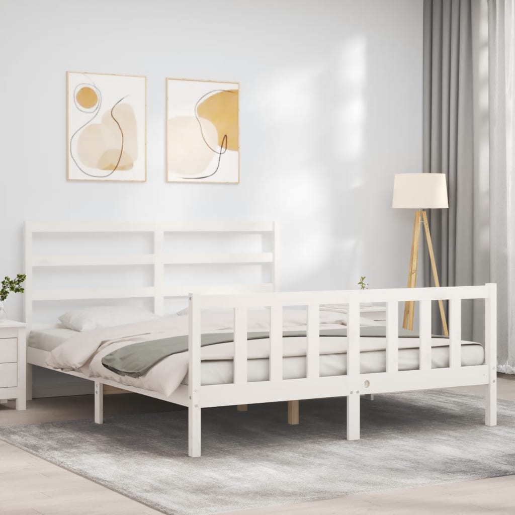 Estructura de cama sin colchón madera maciza de pino 160x200 cm vidaXL