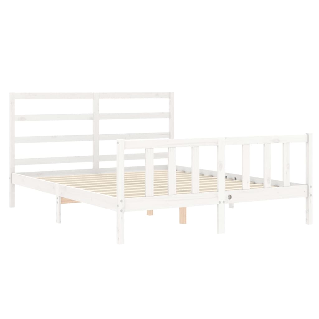 Estructura de cama sin colchón madera maciza de pino 160x200 cm vidaXL