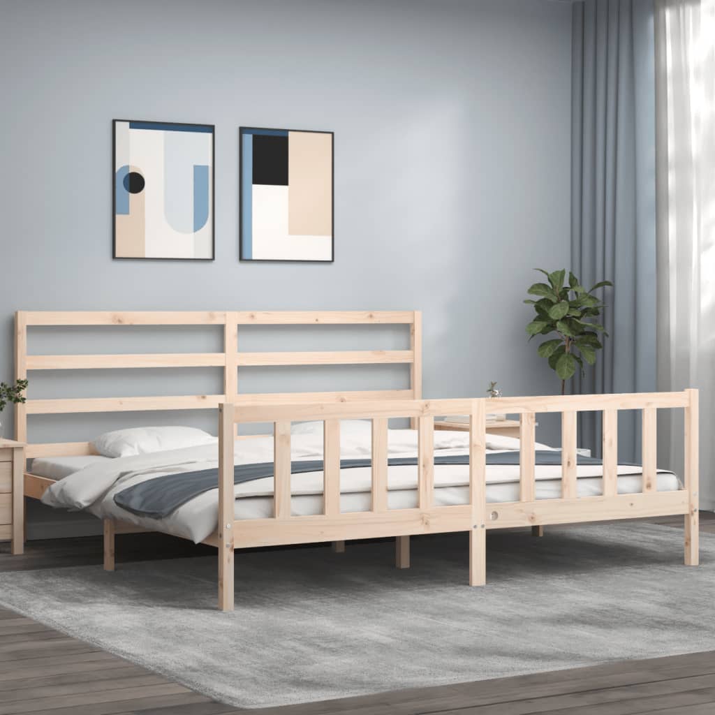 Vetonek Estructura de cama sin colchón madera maciza de pino 200x200 cm