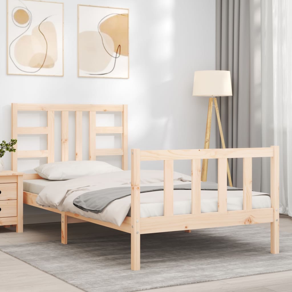 Estructura de cama sin colchón madera maciza de pino 90x190 cm vidaXL