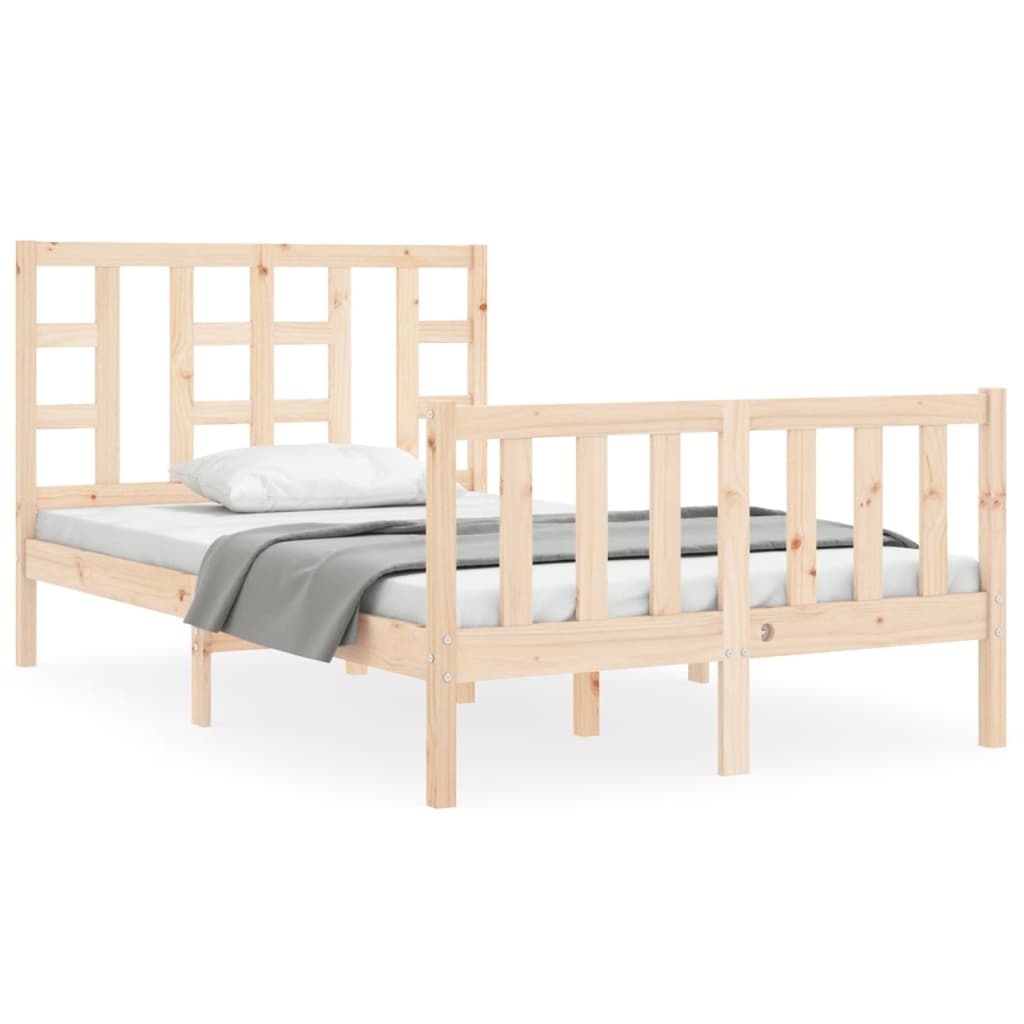 Estructura de cama de matrimonio con cabecero madera maciza vidaXL