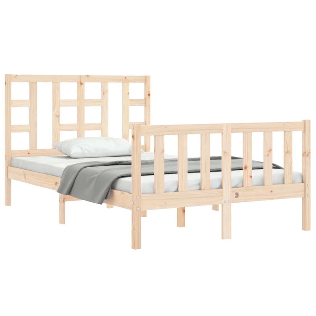 Estructura de cama de matrimonio con cabecero madera maciza vidaXL