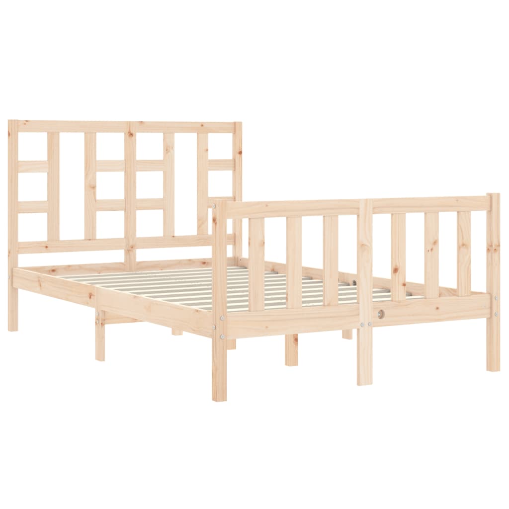 Estructura de cama de matrimonio con cabecero madera maciza vidaXL