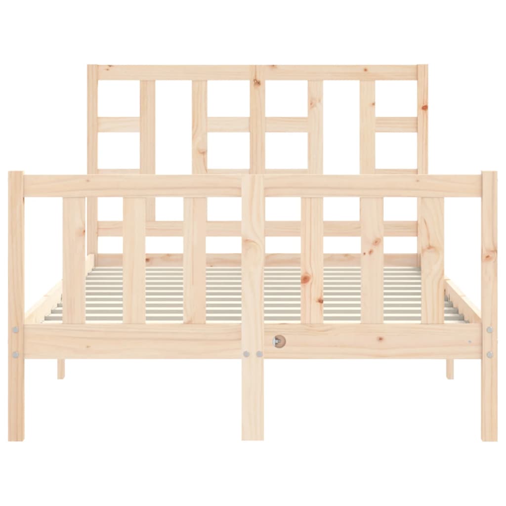 Estructura de cama de matrimonio con cabecero madera maciza vidaXL